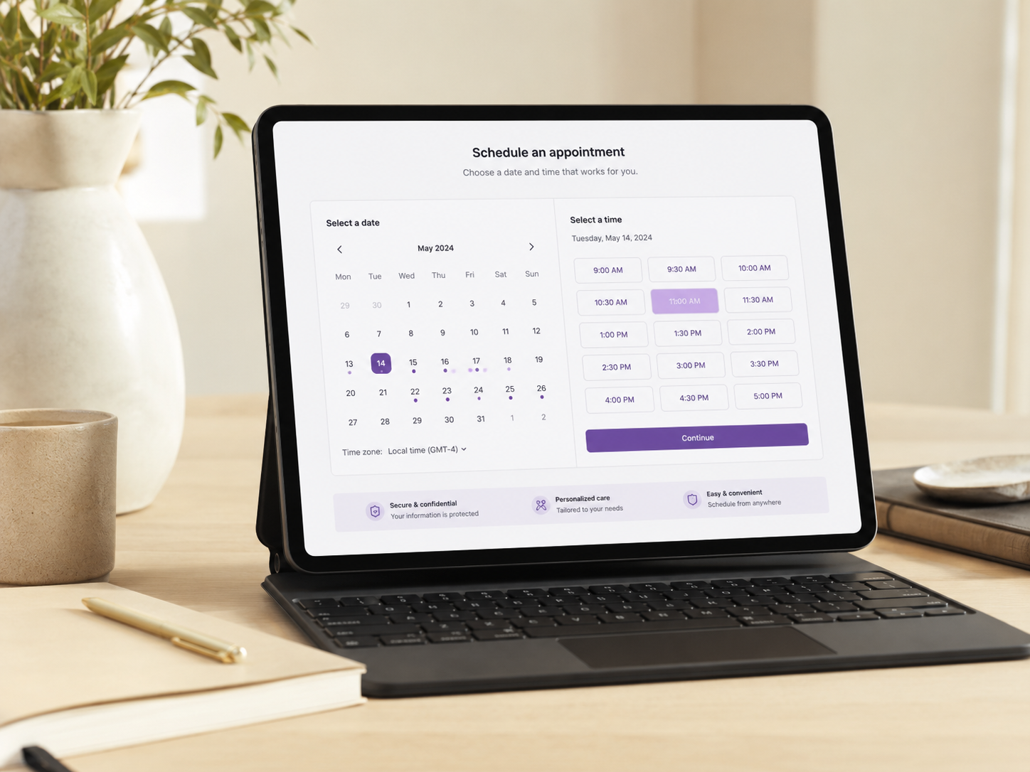 Agenda de sesión online